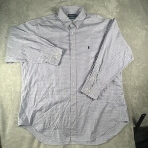 Polo Ralph Lauren Yarmouth Pinpoint Oxford Shirt Men's Size 17.5 34/35Blue Large